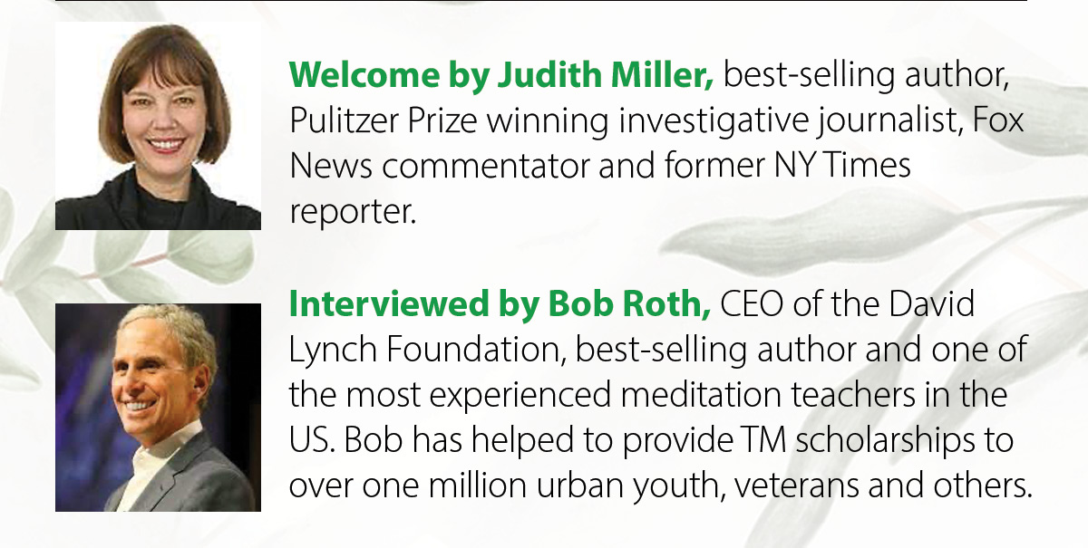 Welcome by Judith Miller; Interviewed by Bob Roth