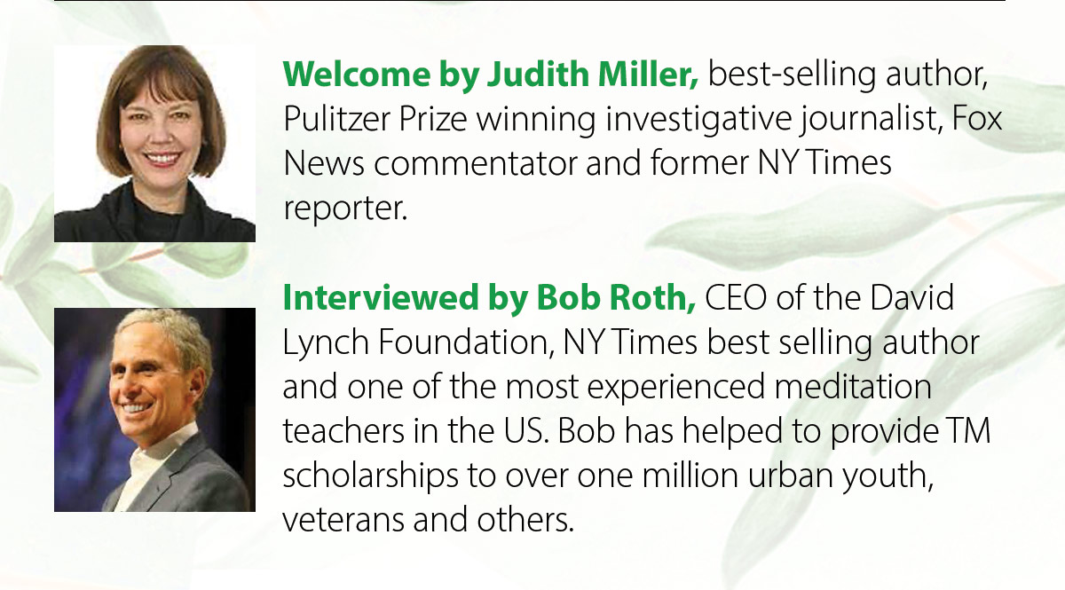 Welcome by Judith Miller; Interviewed by Bob Roth